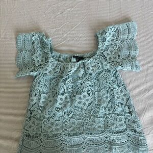 Women’s Pastel Blue Crochet Cottagecore top. Size S